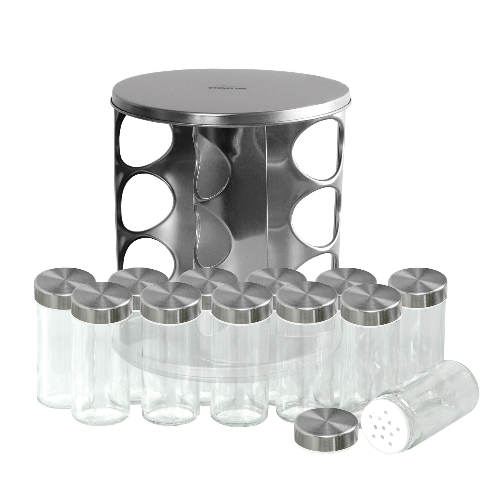 stoneline-gew-rzregal-stehend-mit-12-gew-rzgl-sern-edelstahl-karussell-360-drehb image 7