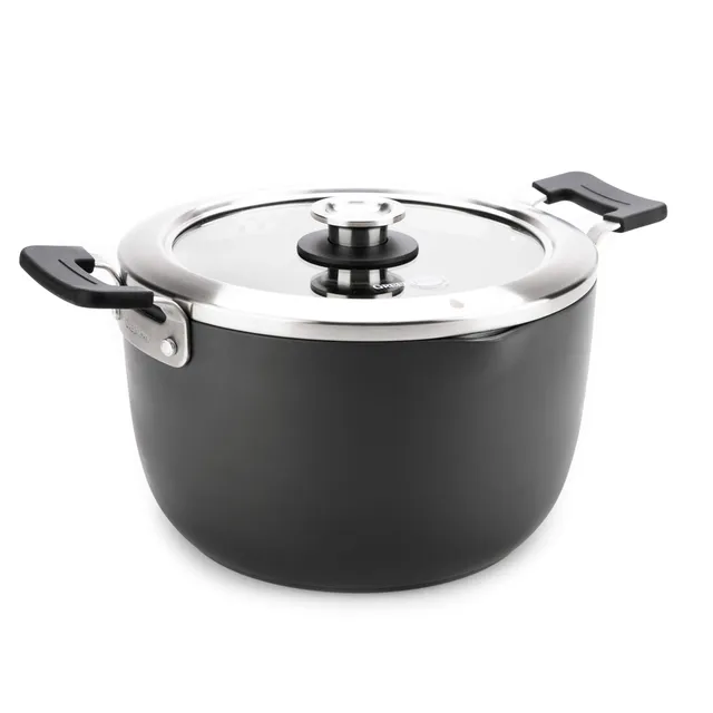 greenpan-levels-stielkasserolle-24-cm-6-8-liter-mit-siebdeckel-pfas-frei-grau image 1