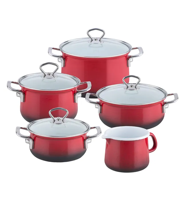 riess-nouvelle-brombeer-familienset-5-teilig-emaille-fleischtopf-kasserolle-schn image 1