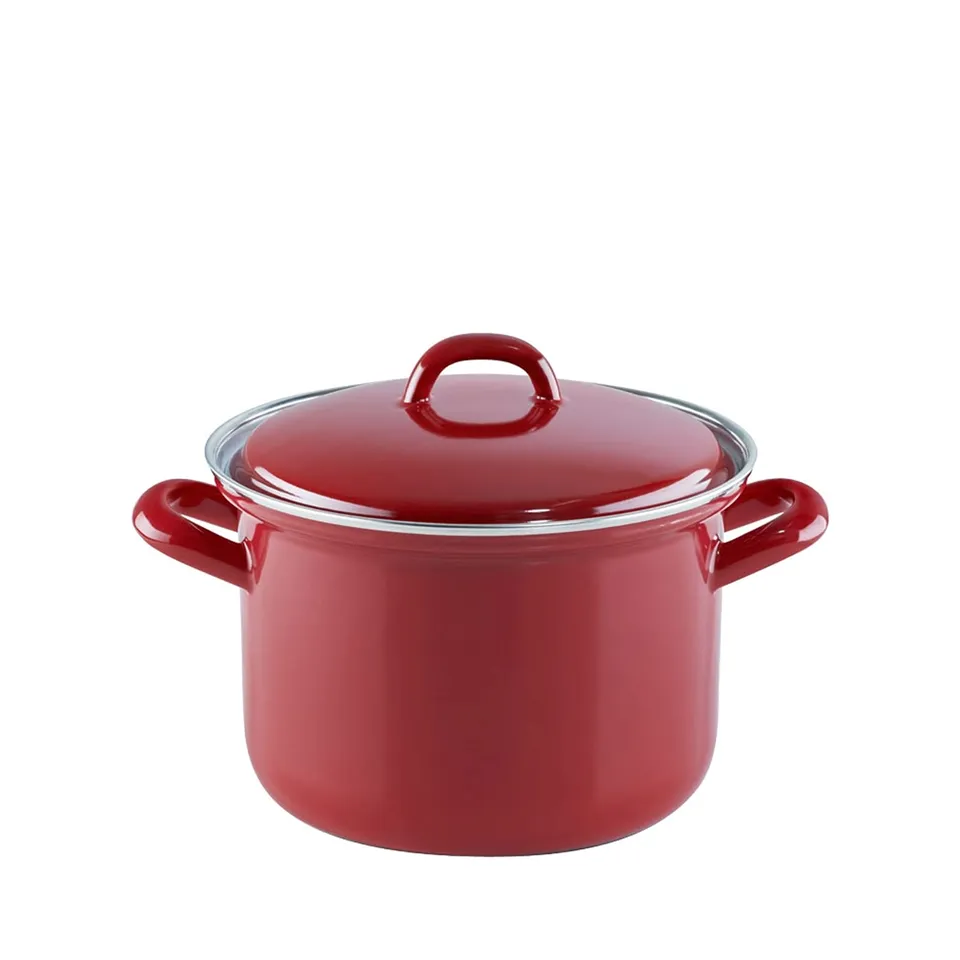 riess-fleischtopf-16-cm-1-5-l-rot-emaille-mit-deckel image 1