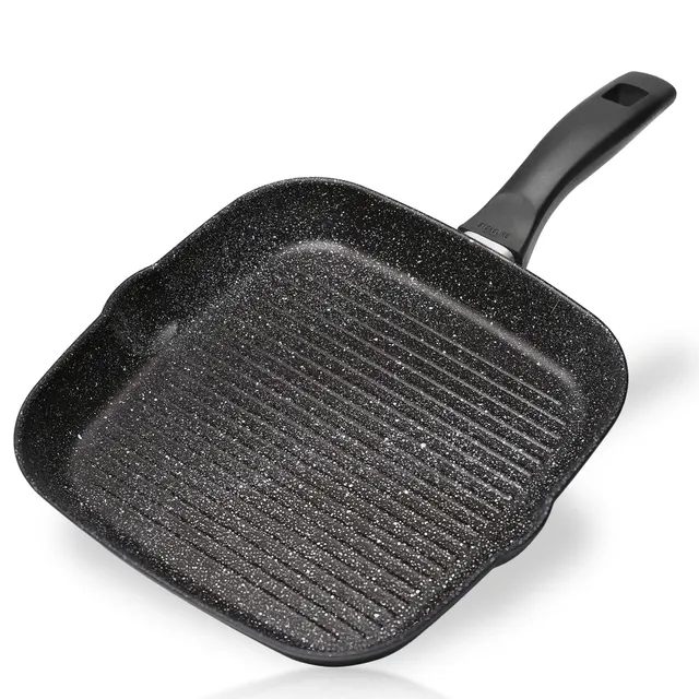 stoneline-grillpfanne-eckig-32-x-32-cm-aluguss-mit-stein-antihaft-schwarz image 1