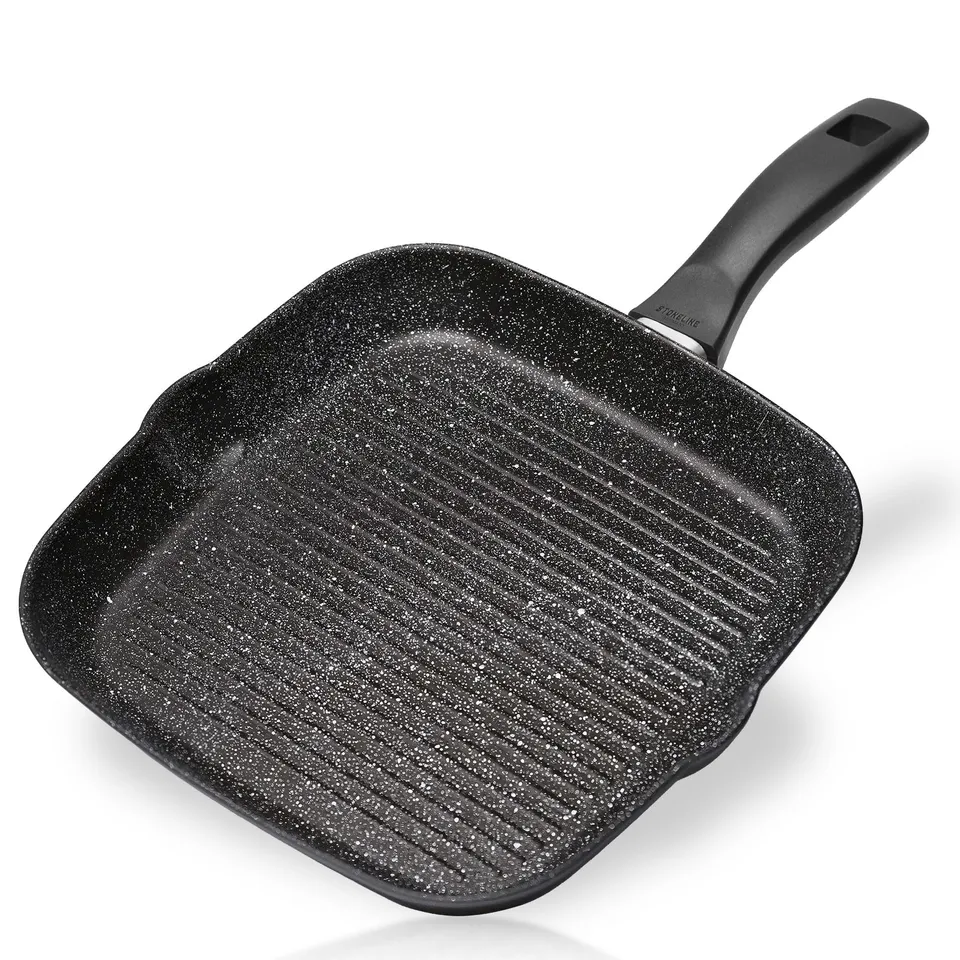 stoneline-grillpfanne-eckig-32-x-32-cm-aluguss-mit-stein-antihaft-schwarz image 1
