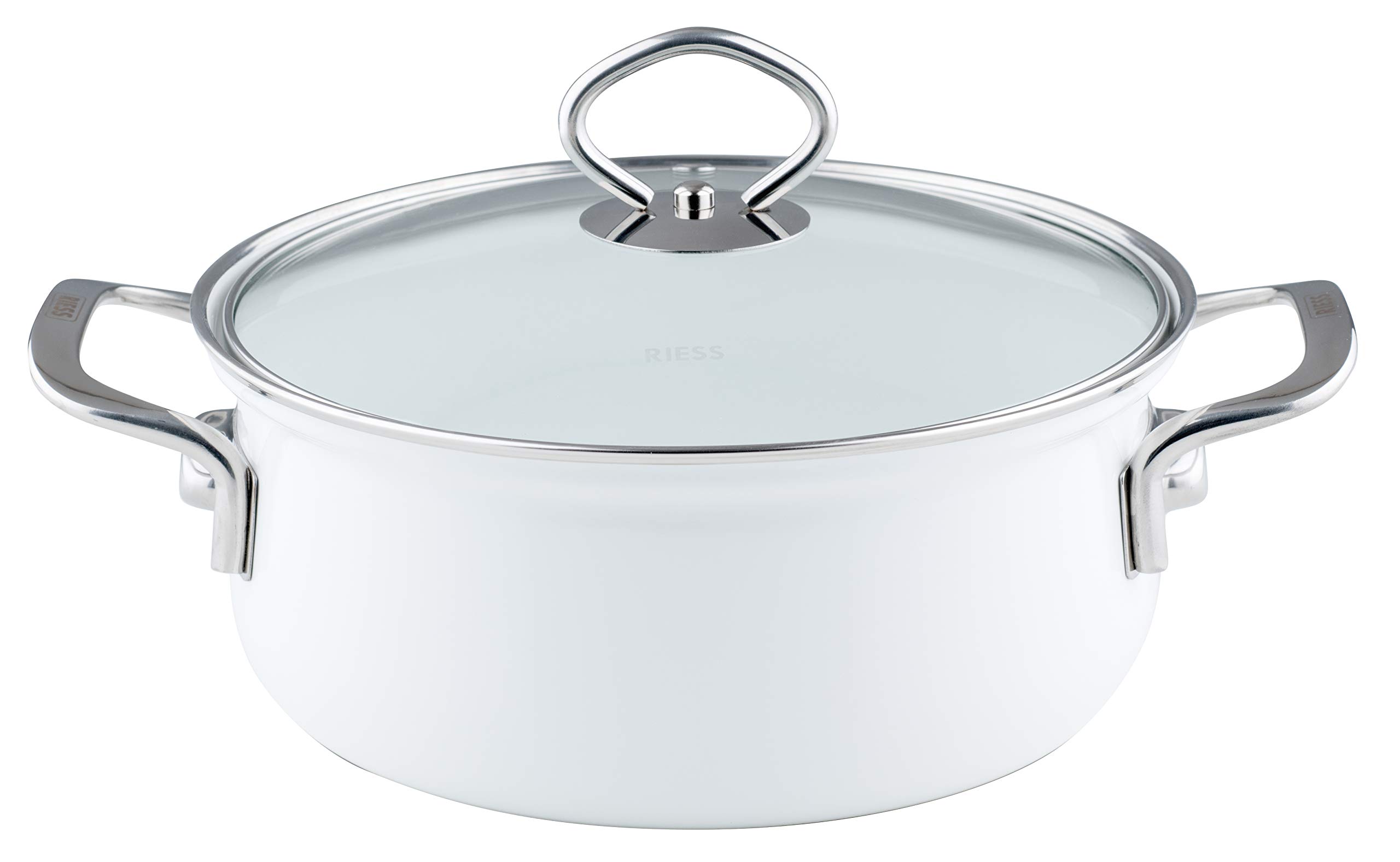 riess-nouvelle-arcticwei-kasserolle-20-cm-2-liter-emaille-mit-glasdeckel-indukti image 1