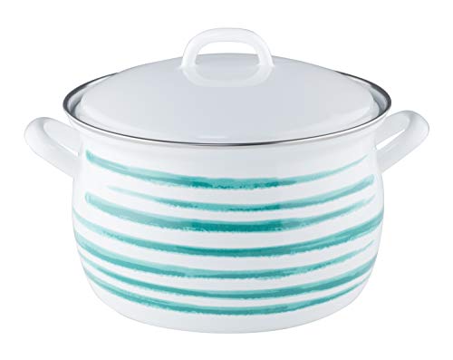 riess-country-fleischtopf-mit-deckel-20-cm-3-5-liter-gr-n-geflammt-emaille image 5