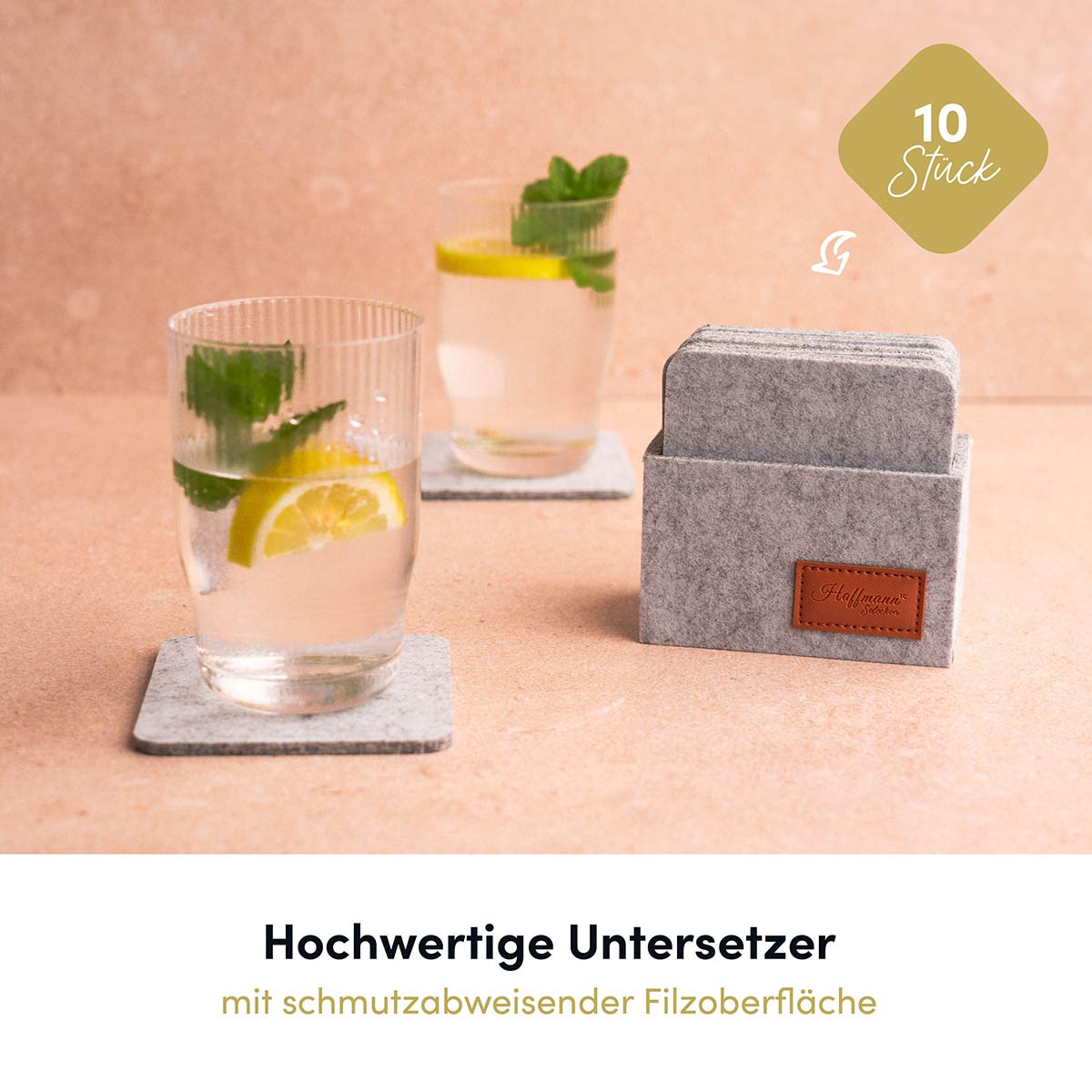 hoffmann-germany-untersetzer-10x10-cm-10-st-ck-hellgrau-mit-box image 3