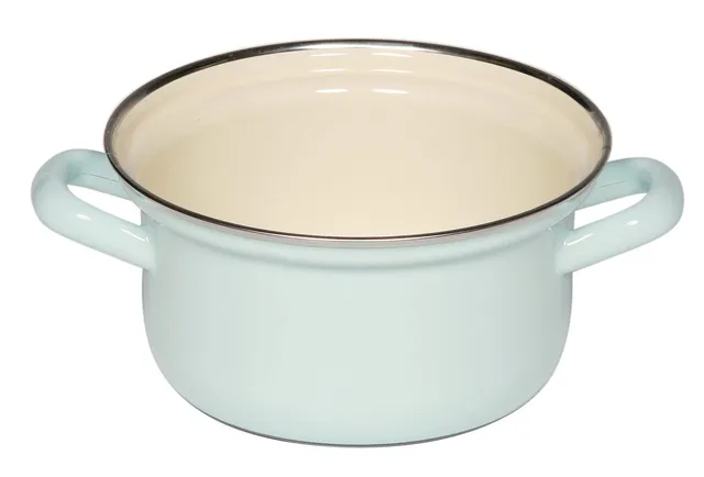 riess-kasserolle-mit-chromrand-14-cm-0-8-liter-bunt-pastell-emaille image 1