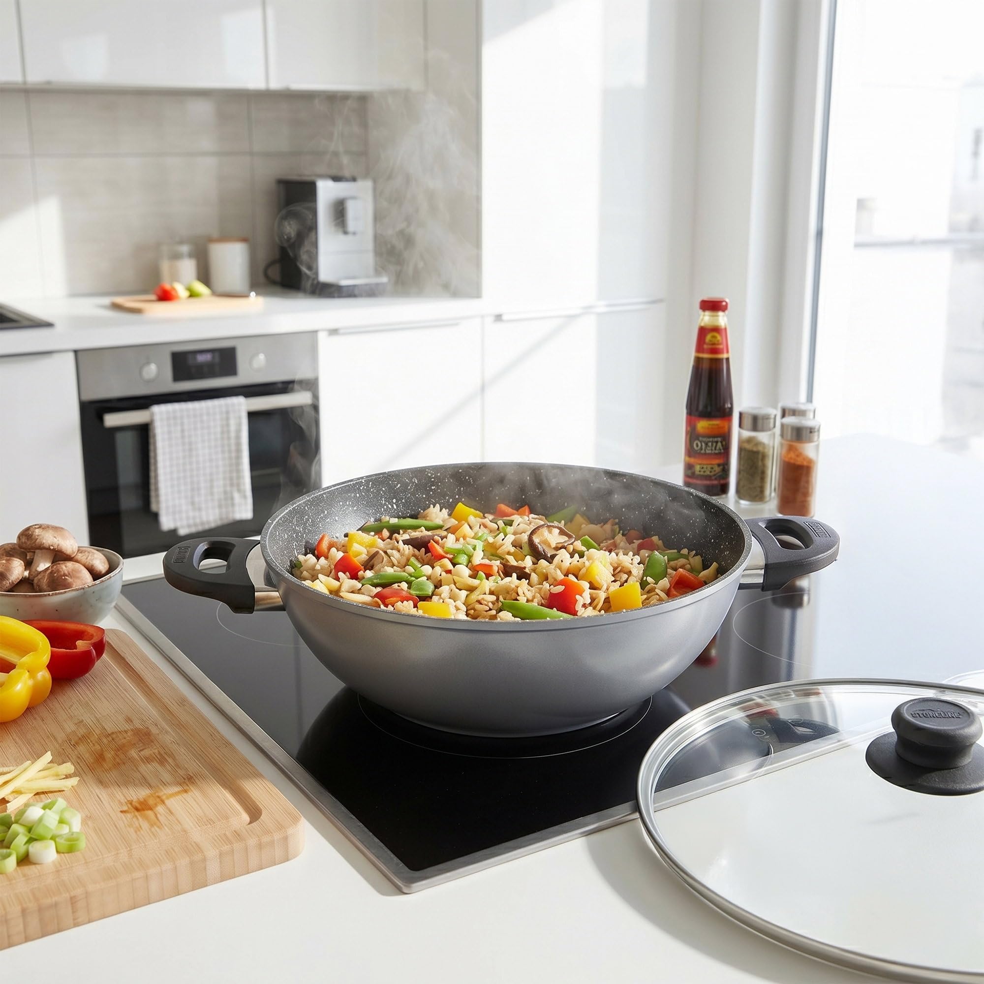 stoneline-wok-32-cm-mit-glasdeckel-aluguss-stein-antihaft-5-7-l-induktion image 4
