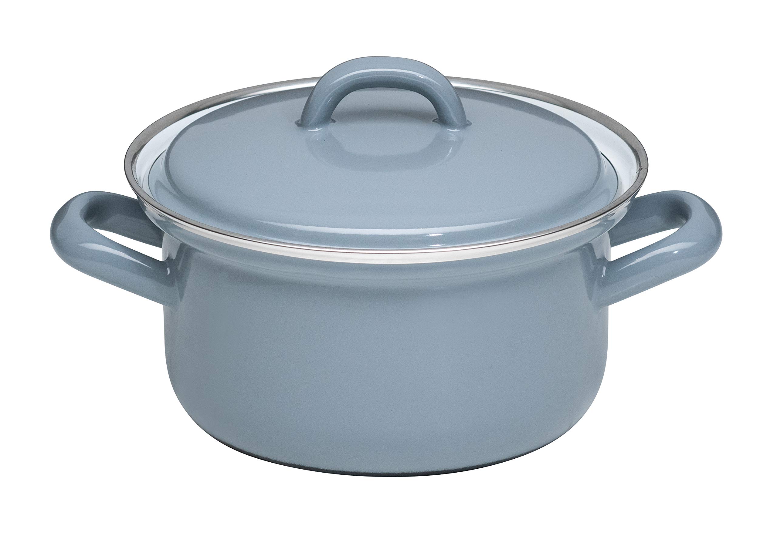 riess-pure-grey-kasserolle-mit-deckel-14-cm-0-8-liter-emaille image 1
