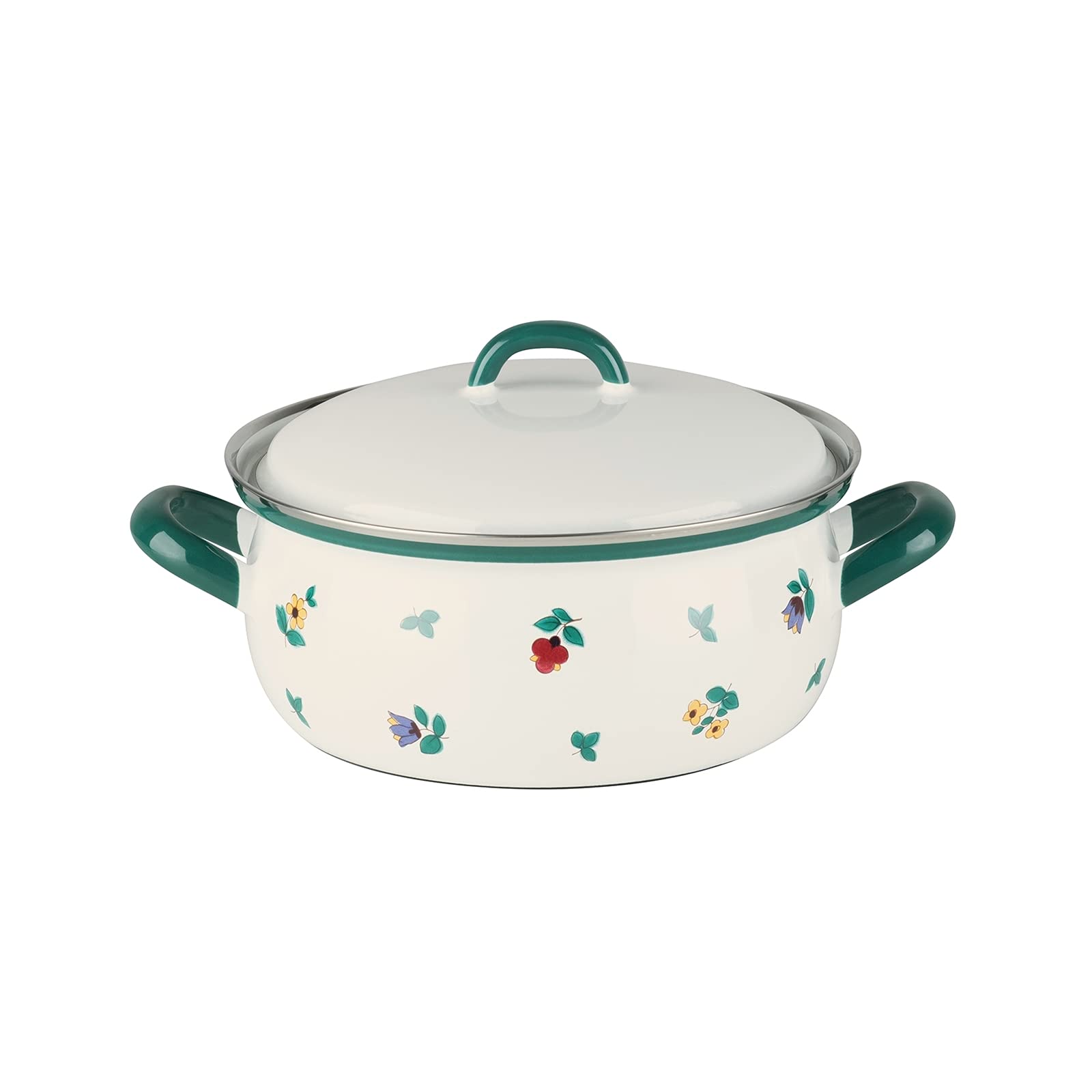 riess-gmunder-streublumen-kasserolle-16-cm-1-2-l-emaille-mit-deckel image 1