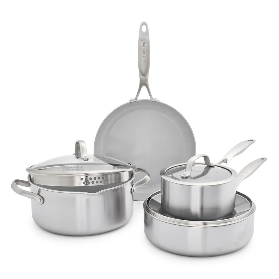 greenpan-venice-tri-ply-7-teiliges-kochgeschirr-set-edelstahl-pfas-frei image 1