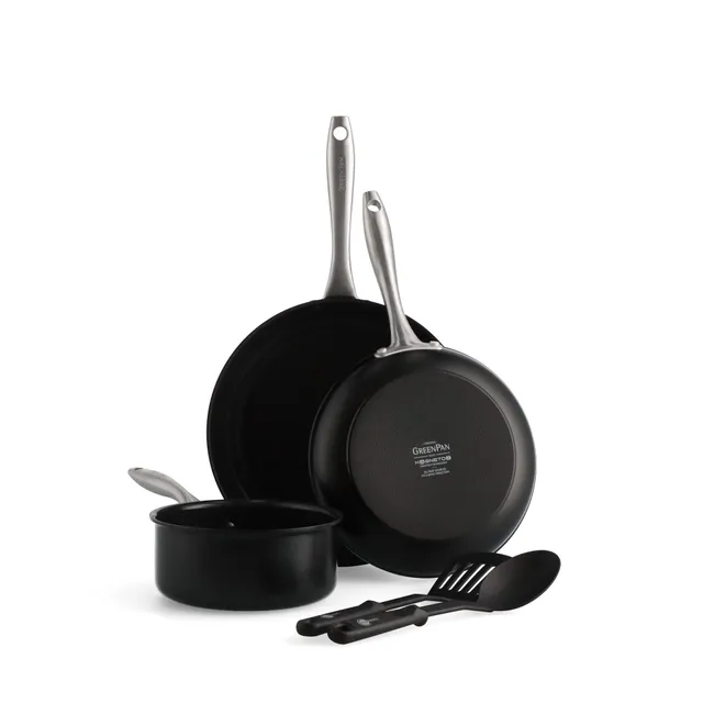 greenpan-prime-midnight-kochgeschirr-set-mit-utensilien-schwarz-2-pfannen-topf image 1
