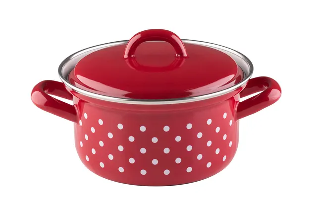 riess-p-nktchen-rot-kasserolle-mit-deckel-14-cm-0-8-liter-emaille image 1