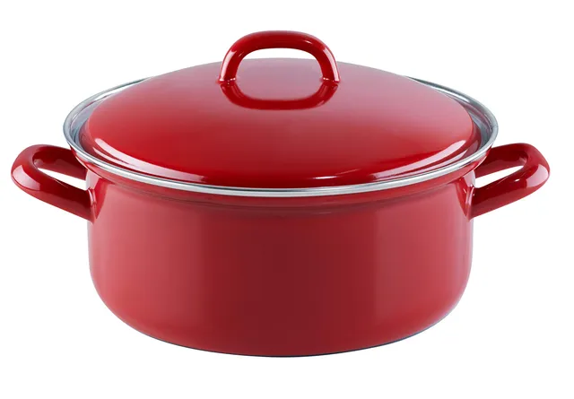 riess-0128-020-kasserolle-mit-deckel-16-cm-1-liter-ceramic-glas-red-emaille-rot- image 1