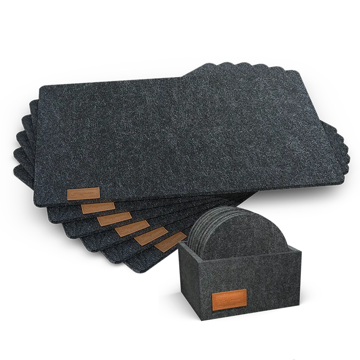 hoffmann-germany-tischset-16-teilig-dunkelgrau-platzsets-untersetzer image 1