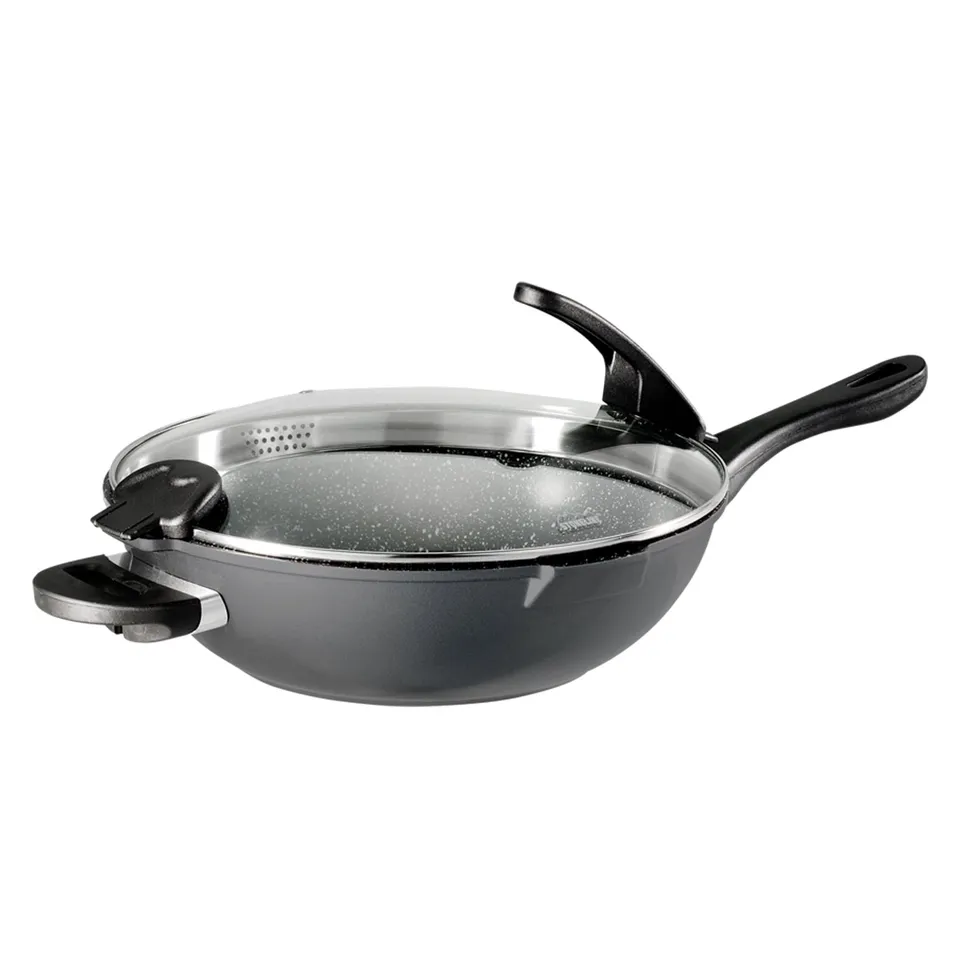 stoneline-future-wok-32-cm-5-7-l-mit-sieb-glasdeckel-grau image 1