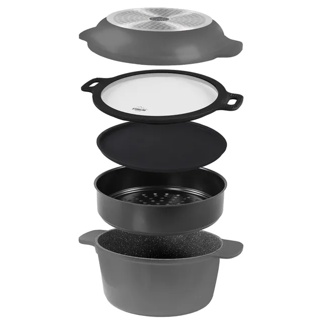stoneline-9-in-1-kochgeschirr-und-back-set-5-tlg-mit-deckeln image 1