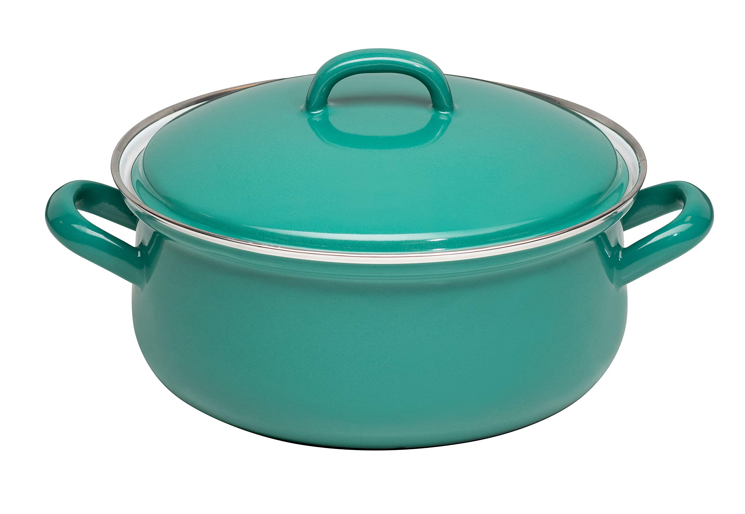 riess-0613-111-kasserolle-mit-deckel-16-cm-2-0-liter-nature-green-dark-emaille-i image 1