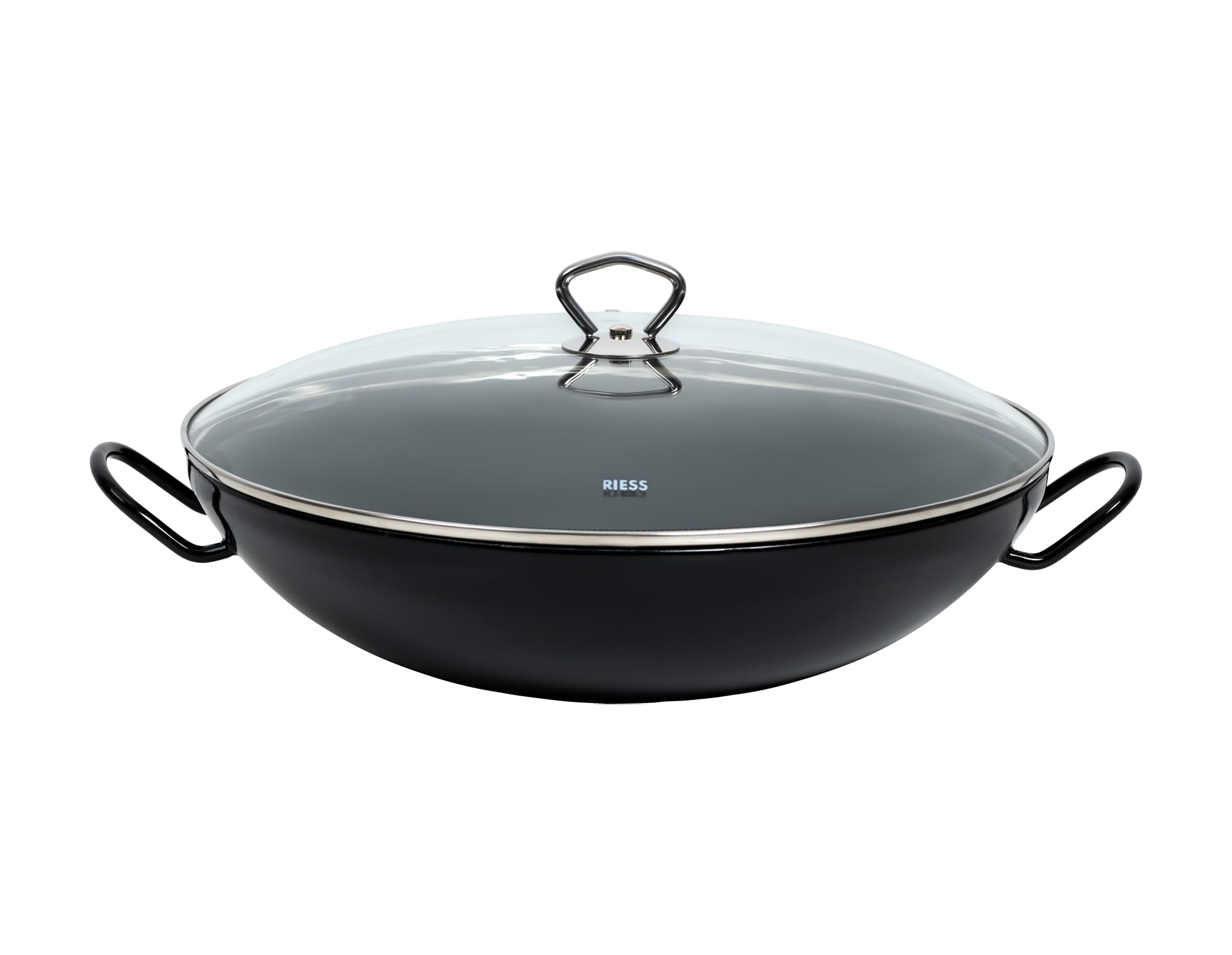 riess-classic-wok-mit-glasdeckel-36-cm-4-liter-schwarzemaille image 1