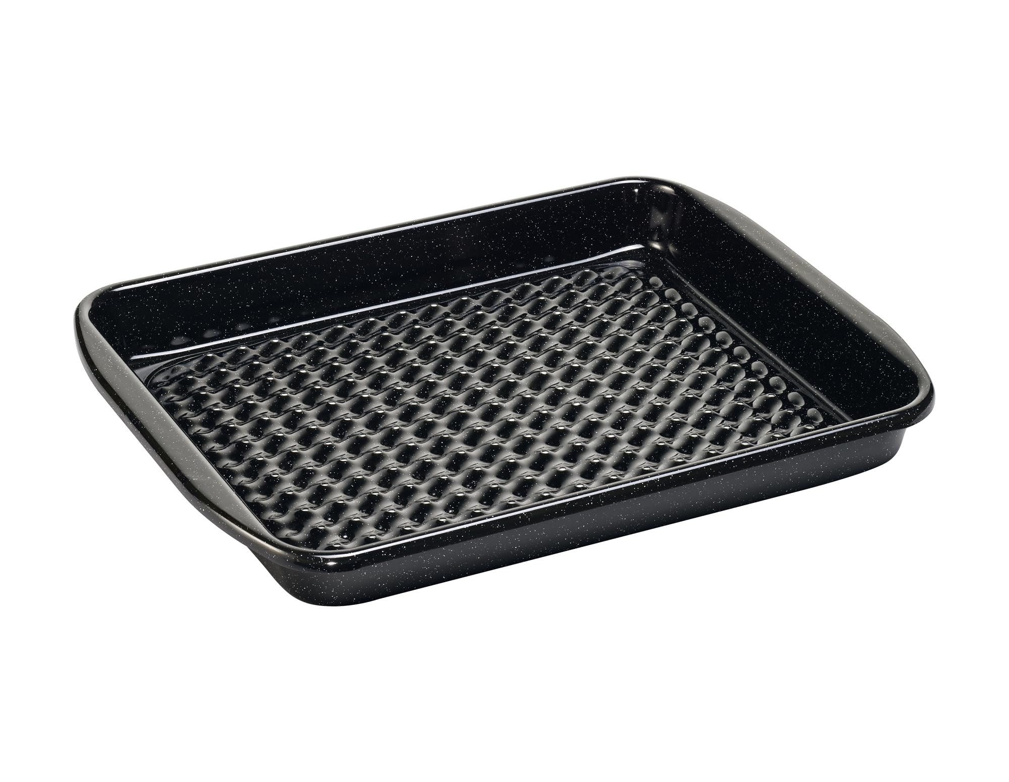 riess-0399-022-grilltasse-eckig-32-x-42-cm-classic-schwarz-emaille-grillform-gel image 1