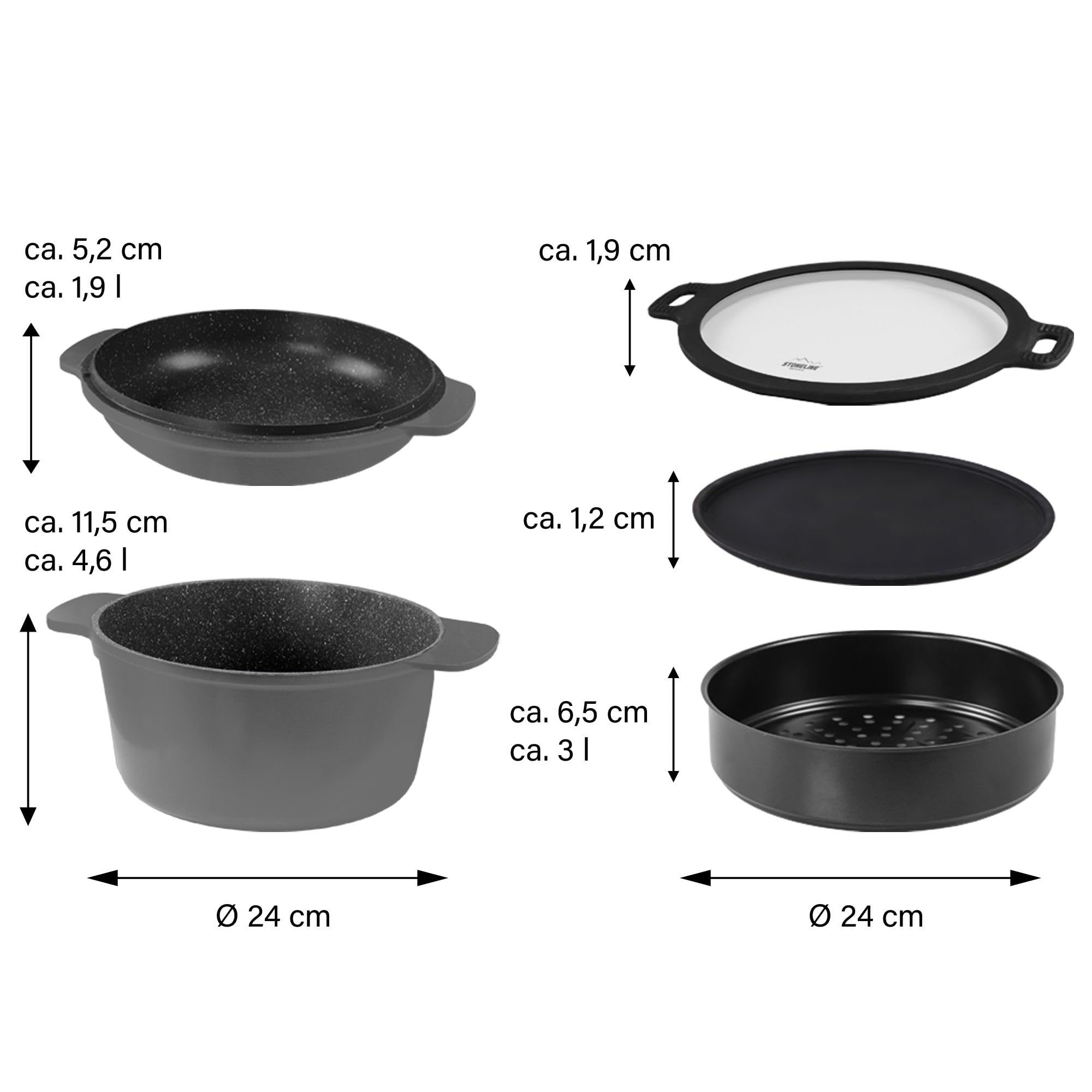 stoneline-9-in-1-kochgeschirr-und-back-set-5-tlg-mit-deckeln image 3