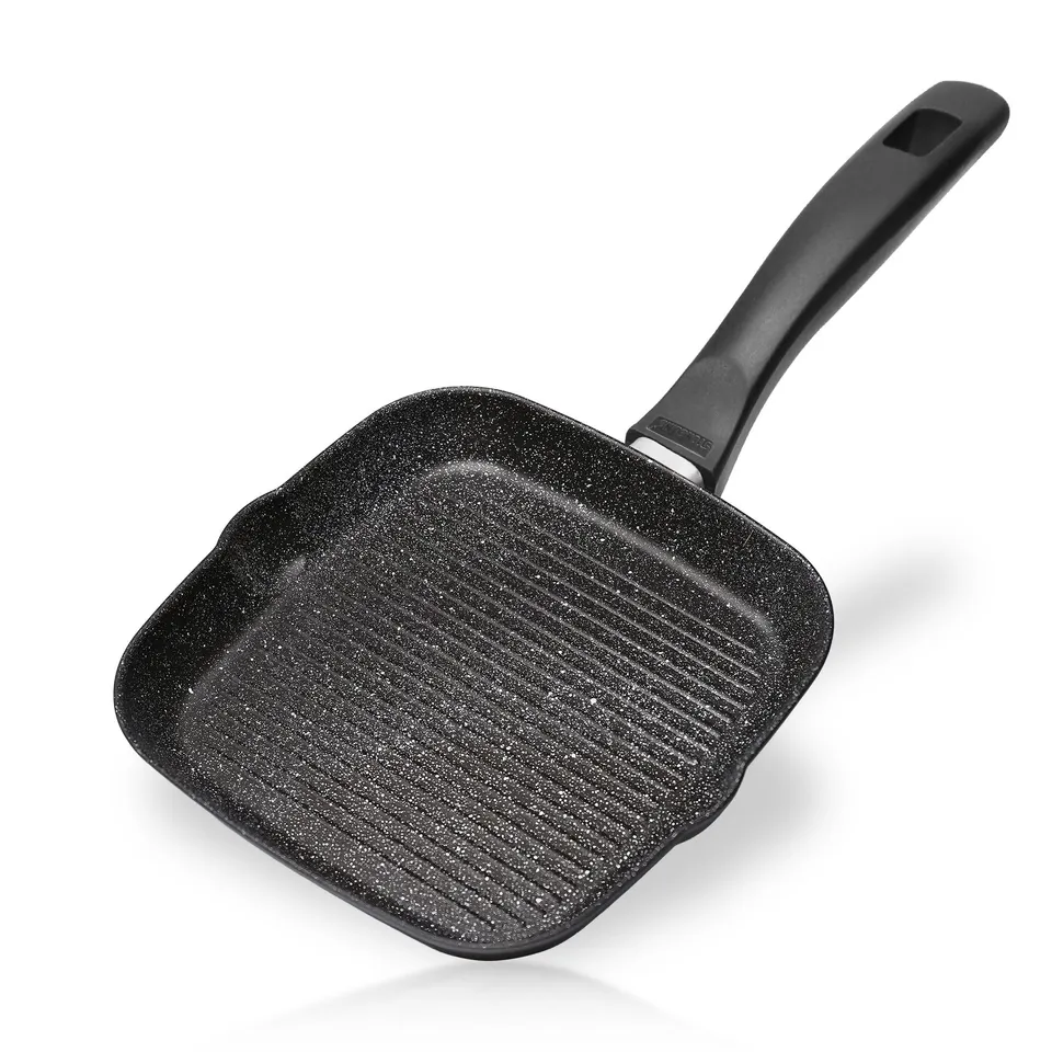 stoneline-grillpfanne-16-x-16-cm-aluguss-antihaft-mit-steinpartikeln-kleine-stea image 1