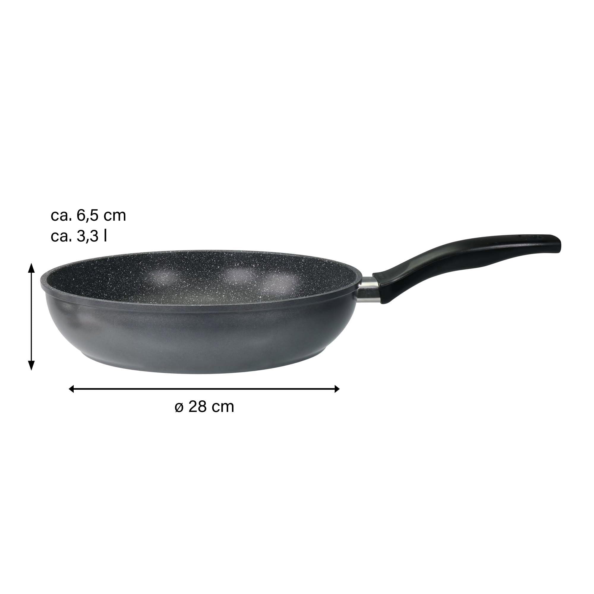 stoneline-schmorpfanne-28-cm-3-3-l-hoher-rand-aluguss-mit-steinpartikeln-grau image 6