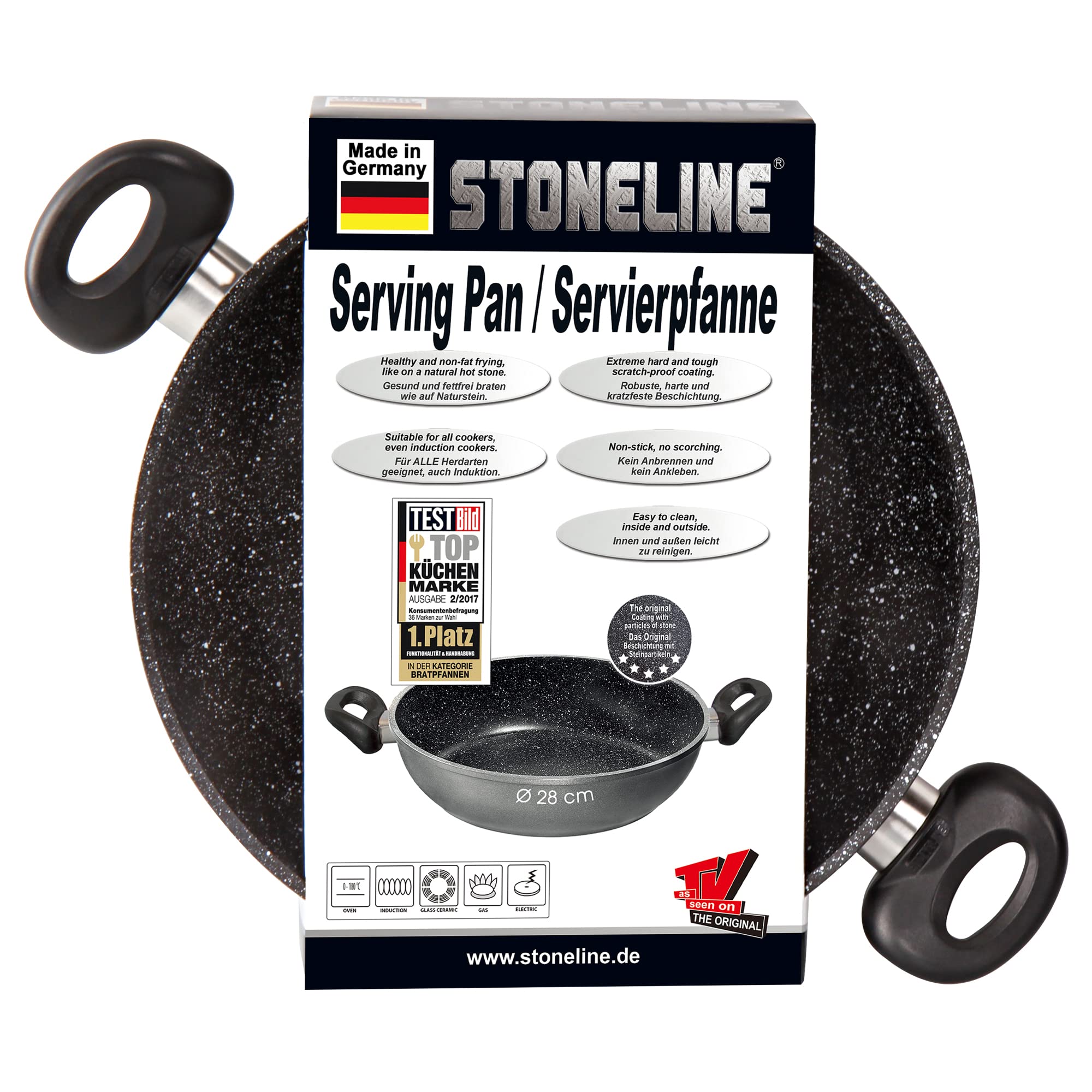 stoneline-servierpfanne-28-cm-3-1-l-antihaft-pfanne-mit-steinpartikeln-hohem-ran image 6