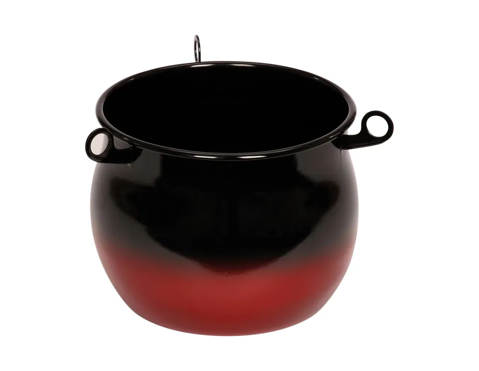 riess-classic-lagerfeuerkessel-26-cm-10-liter-emaille-schwarz-rot image 1