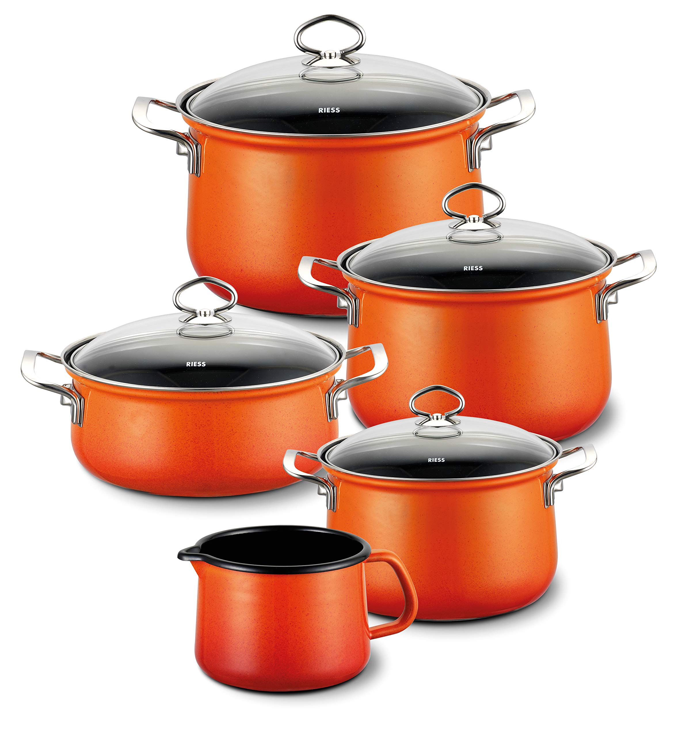 riess-nouvelle-corall-spar-set-5-teilig-emaille-topfset-mit-glasdeckel image 1