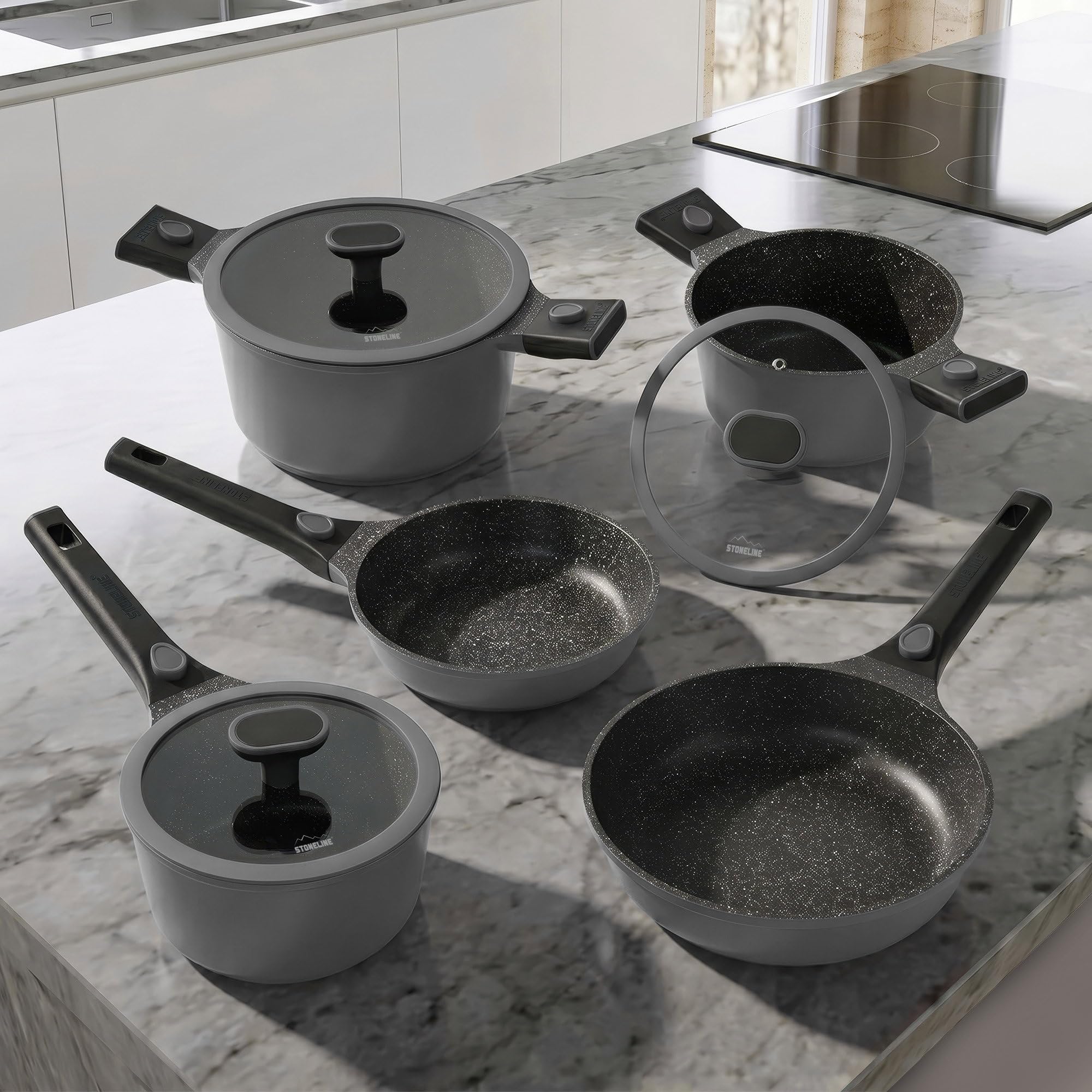 stoneline-smart-pfannen-t-pfe-set-8-teilig-aluguss-mit-abnehmbarem-griff-indukti image 2