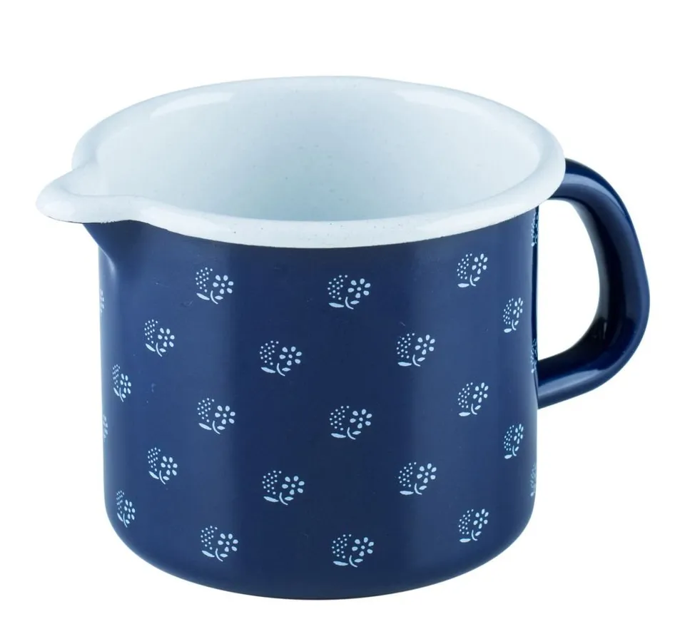 riess-schnabeltopf-9-cm-dirndlblau-emaille-0-5-liter-mit-deckel image 1