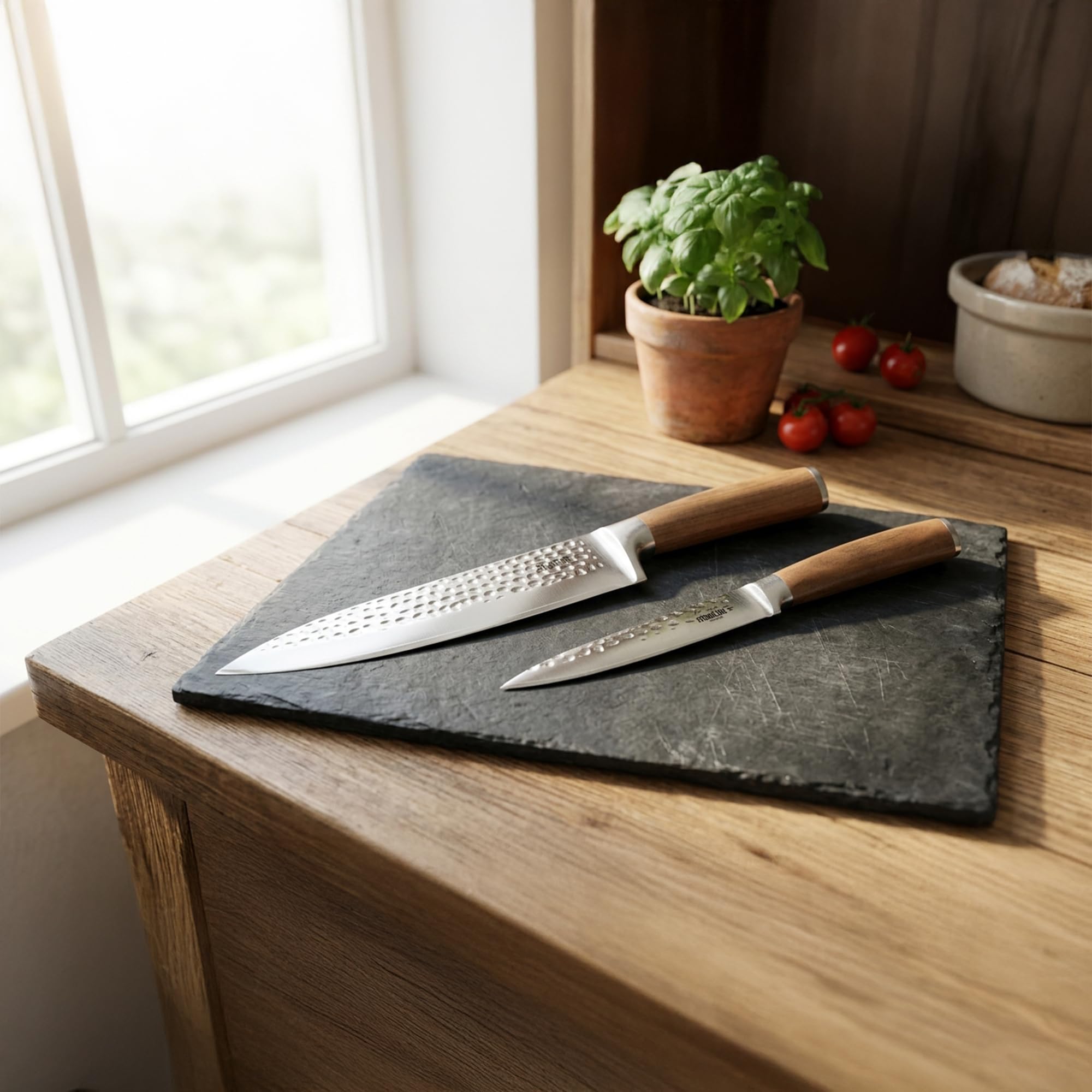 stoneline-damast-kochmesser-34-cm-20-cm-klinge-67-lagen-vg10-hammerschlag-walnus image 4