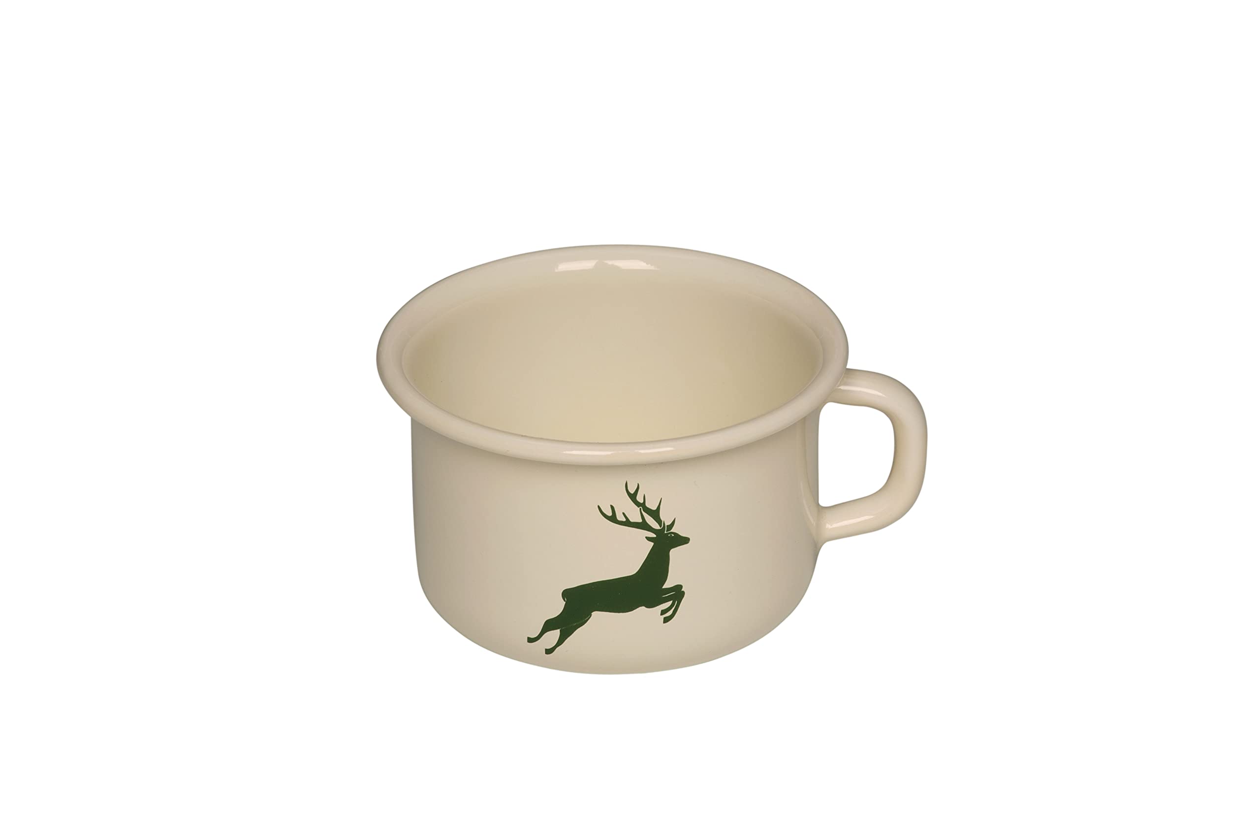riess-kaffeeschale-hirsch-gr-n-10-cm-emaille-0-4-liter image 1