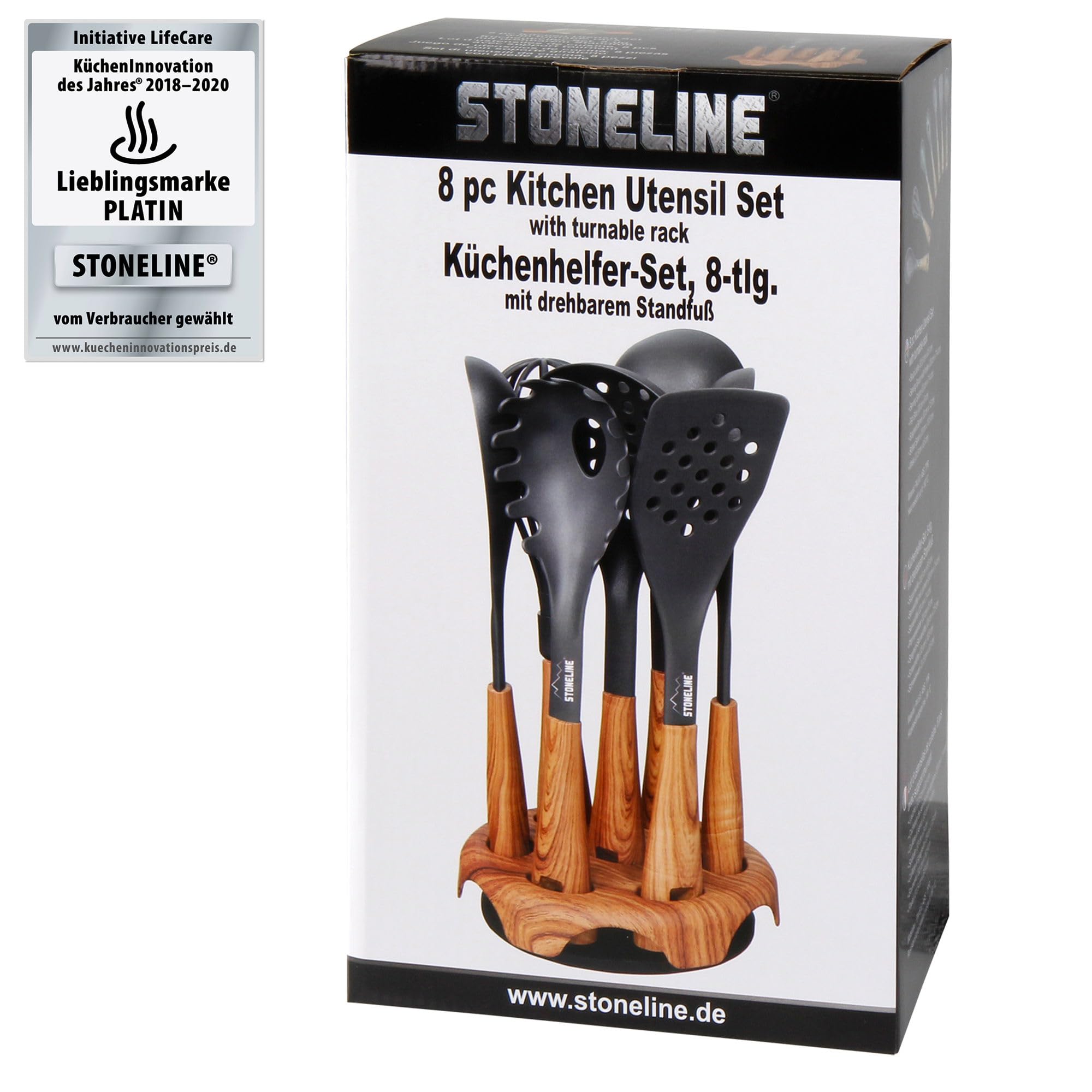 stoneline-back-to-nature-k-chenhelfer-set-8-teilig-mit-drehst-nder-holzoptik image 7