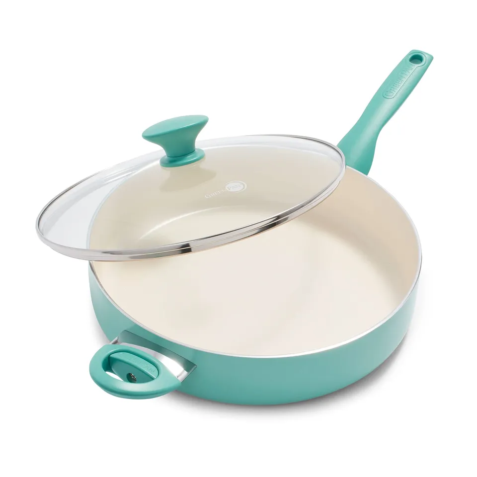 greenpan-rio-schmorpfanne-30-cm-4-8-l-mit-deckel-keramik-antihaft-t-rkis-cr-me image 1