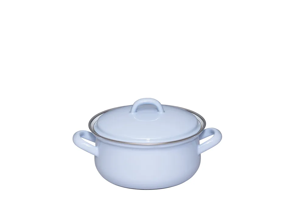 riess-nature-blue-light-topf-mit-deckel-16-cm-1-1-liter-emaille-kasserolle image 1