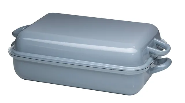riess-0105-065-bratpfanne-mit-deckel-37-26-classic-pure-grey-emaille-37-x-26-cm image 1