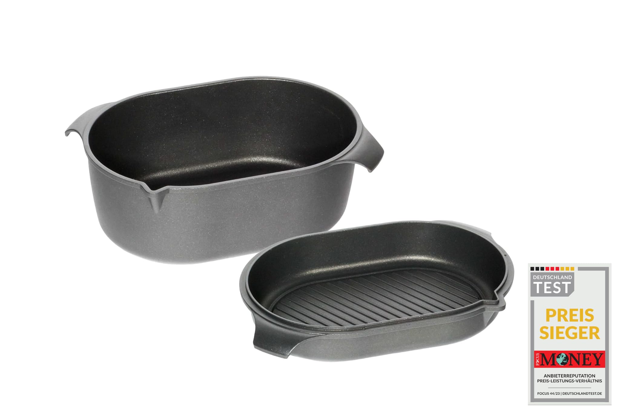 amt-gastroguss-klaus-grillt-german-oven-set-42x28-cm-br-ter-mit-gussdeckel-und-g image 1