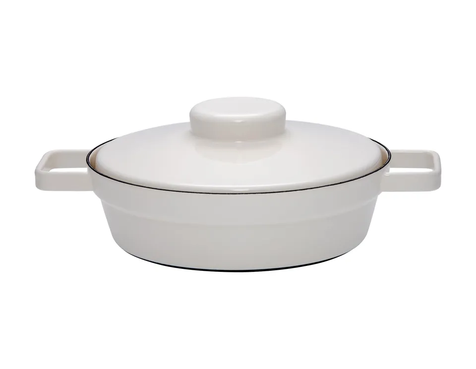 riess-aromapots-pfanne-mit-deckel-24-cm-light-grey-emaille image 1