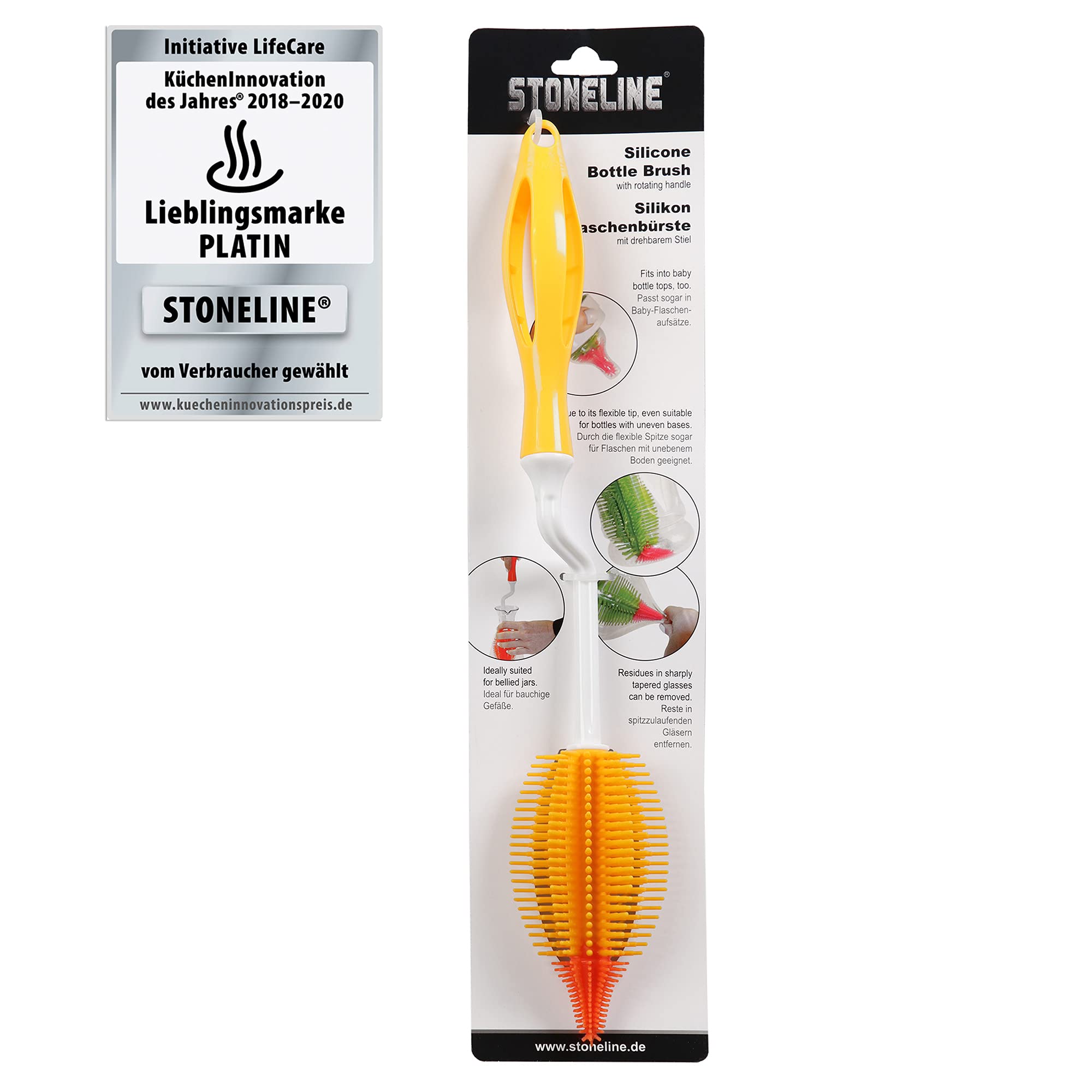 stoneline-silikon-flaschenb-rste-35-cm-360-gelb-f-r-flaschen-und-gl-ser image 8