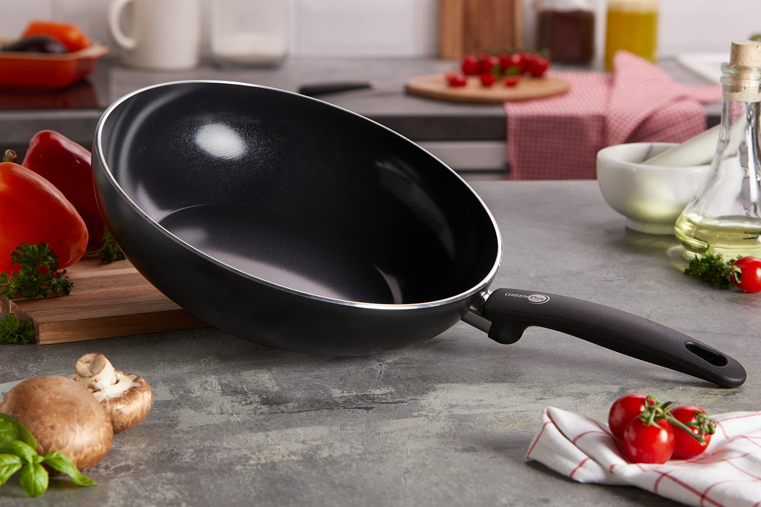greenpan-cambridge-wok-pfanne-28-cm-3-7-liter-keramik-schwarz image 2