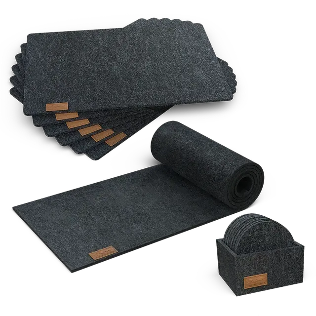hoffmann-germany-tischdeko-17-teilig-dunkelgrau-tischl-ufer-100x30-platzsets-unt image 1