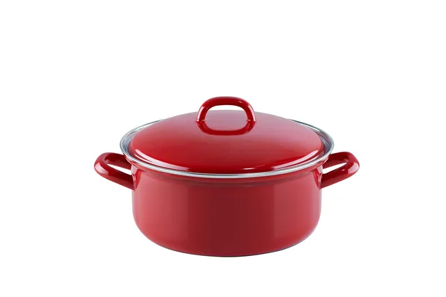 riess-ceramic-glas-red-kasserolle-mit-deckel-20-cm-2-liter-rot-wei-emaille-induk image 1