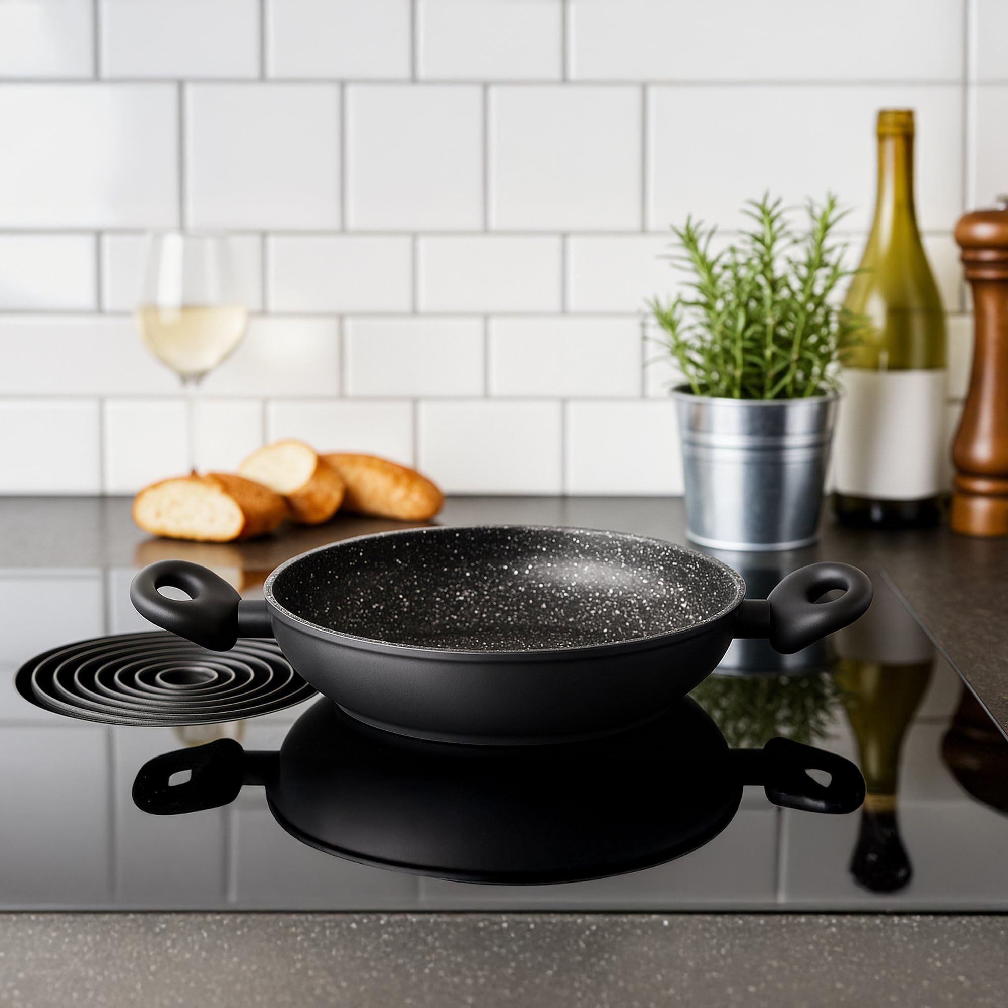 stoneline-servierpfanne-28-cm-3-1-l-antihaft-pfanne-mit-steinpartikeln-hohem-ran image 3