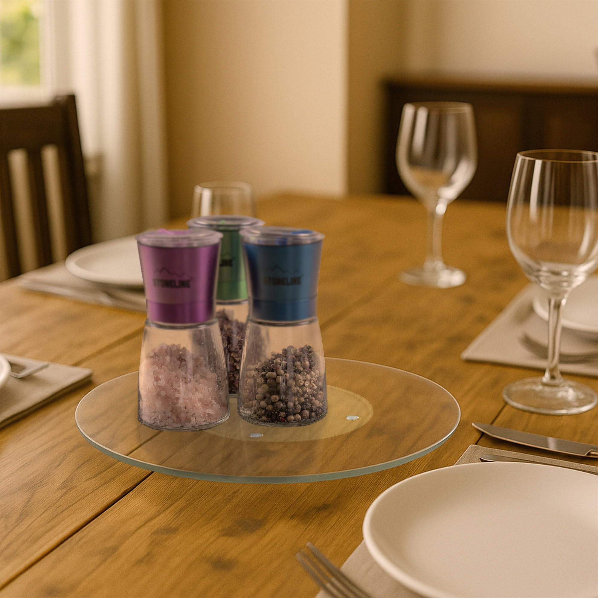 stoneline-servierplatte-drehbar-32-cm-aus-glas-lazy-susan-drehteller-rund-transp image 2