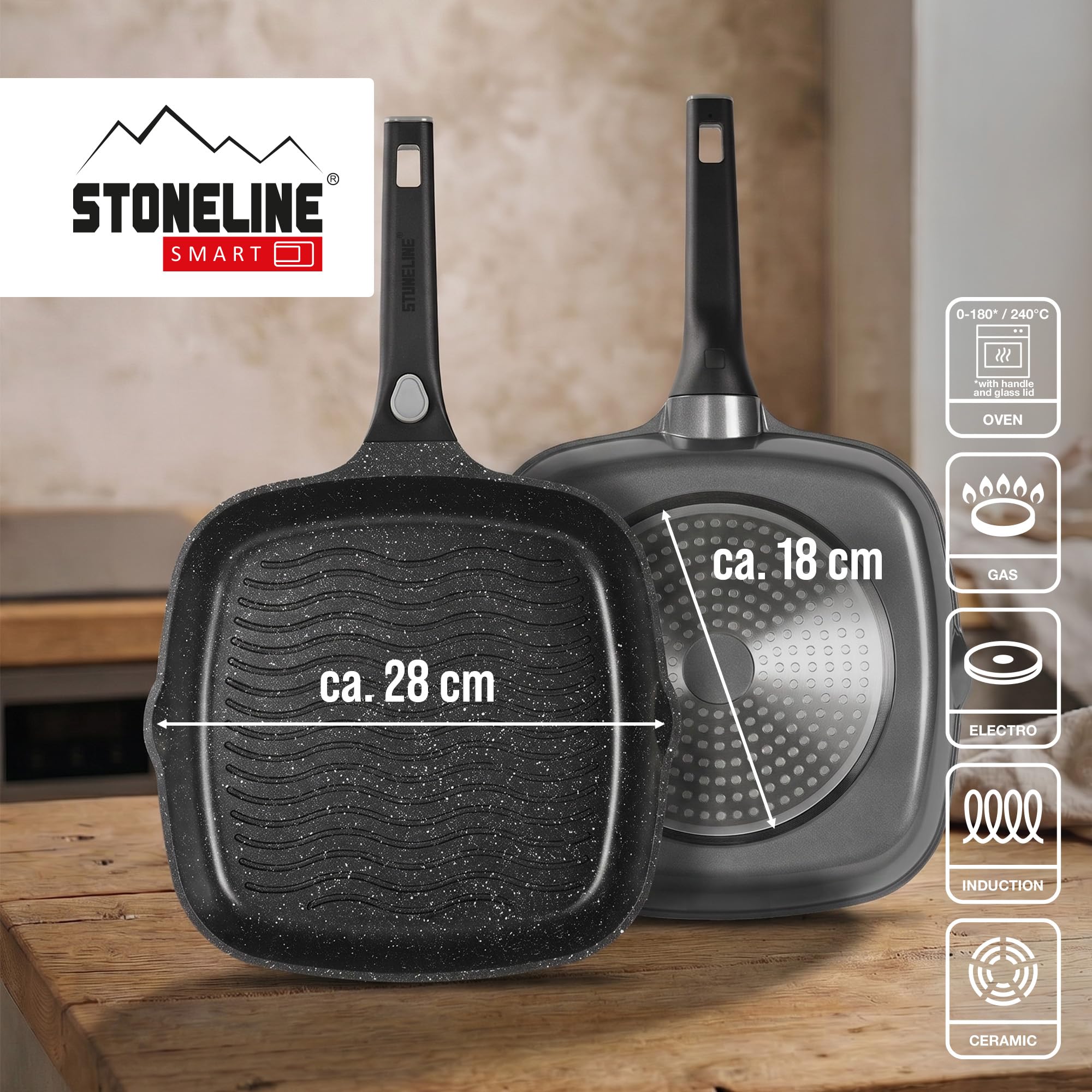 stoneline-smart-grillpfanne-28-x-28-cm-grau-mit-abnehmbarem-griff-induktion image 3