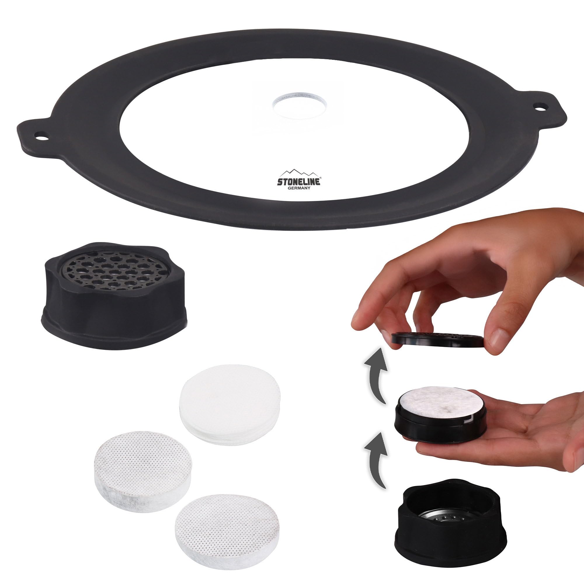 stoneline-aluguss-pfannenset-3-teilig-24-28-cm-mit-universaldeckel-smell-well image 7