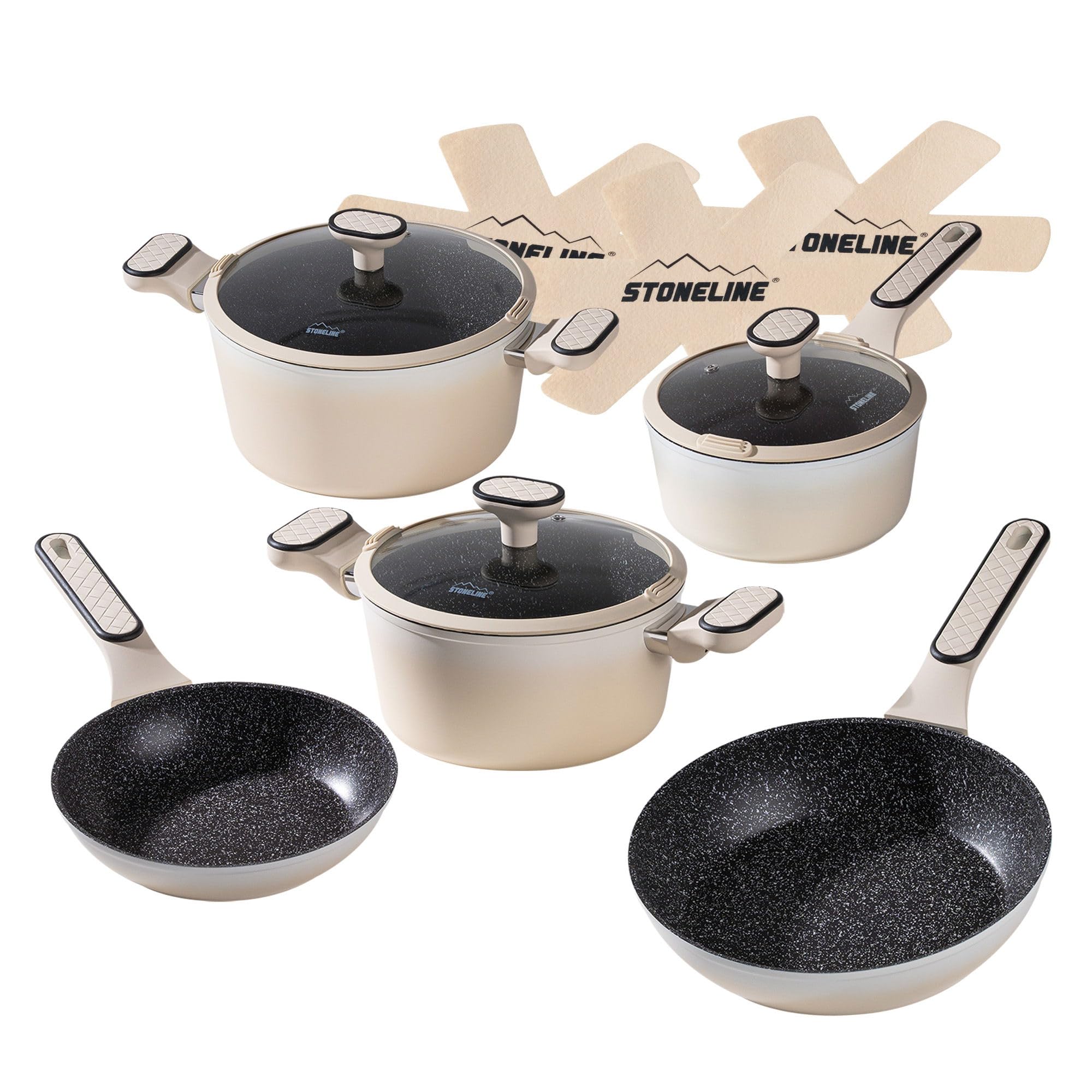 stoneline-kochgeschirr-set-11-teilig-18-20-24-cm-induktion-antihaft-mit-steinpar image 1
