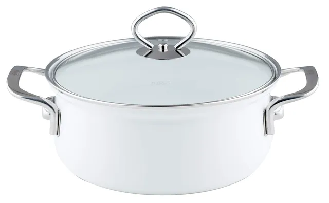 riess-nouvelle-arcticwei-kasserolle-20-cm-2-liter-emaille-mit-glasdeckel-indukti image 1