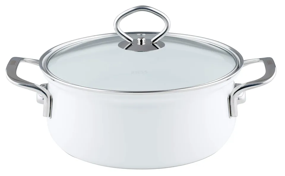 riess-nouvelle-arcticwei-kasserolle-20-cm-2-liter-emaille-mit-glasdeckel-indukti image 1